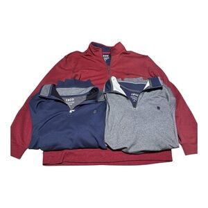 Izod Advantage Performance Stretch Pullover - Bundle of 3 - Navy, Gray, Red